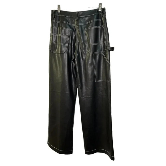 Staud Domino Vegan Leather Cargo Pants size 10 - Picture 5 of 9
